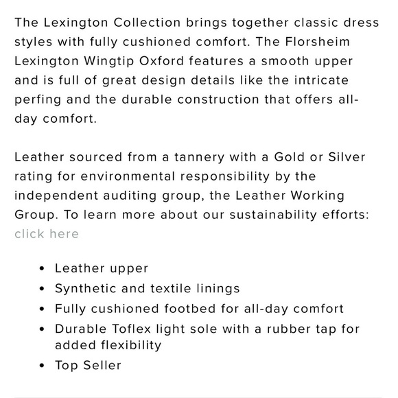 Florsheim Black Lexington Wingtip Oxford Size 10 Men’s Wingtip Oxford Shoes - Picture 9 of 13